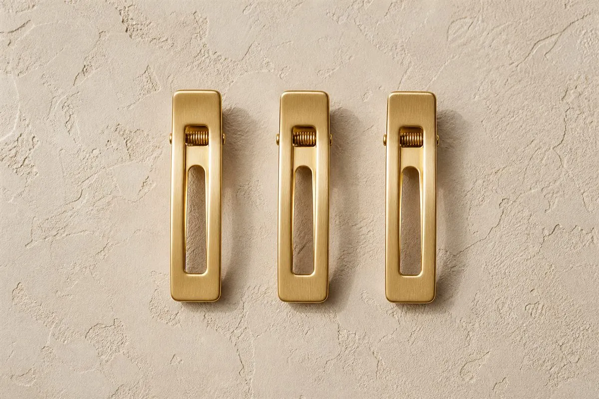 Iconique Trio de Mini Barrettes Dorées N°12