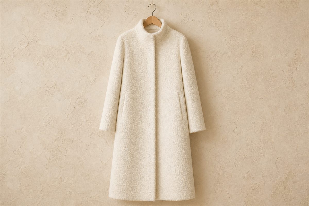 Manteau Long en Laine Bouclée
