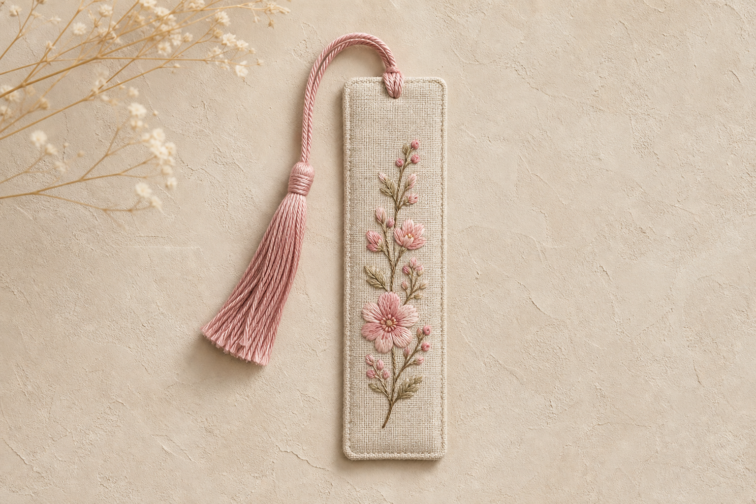 Embroidered Fabric Bookmark